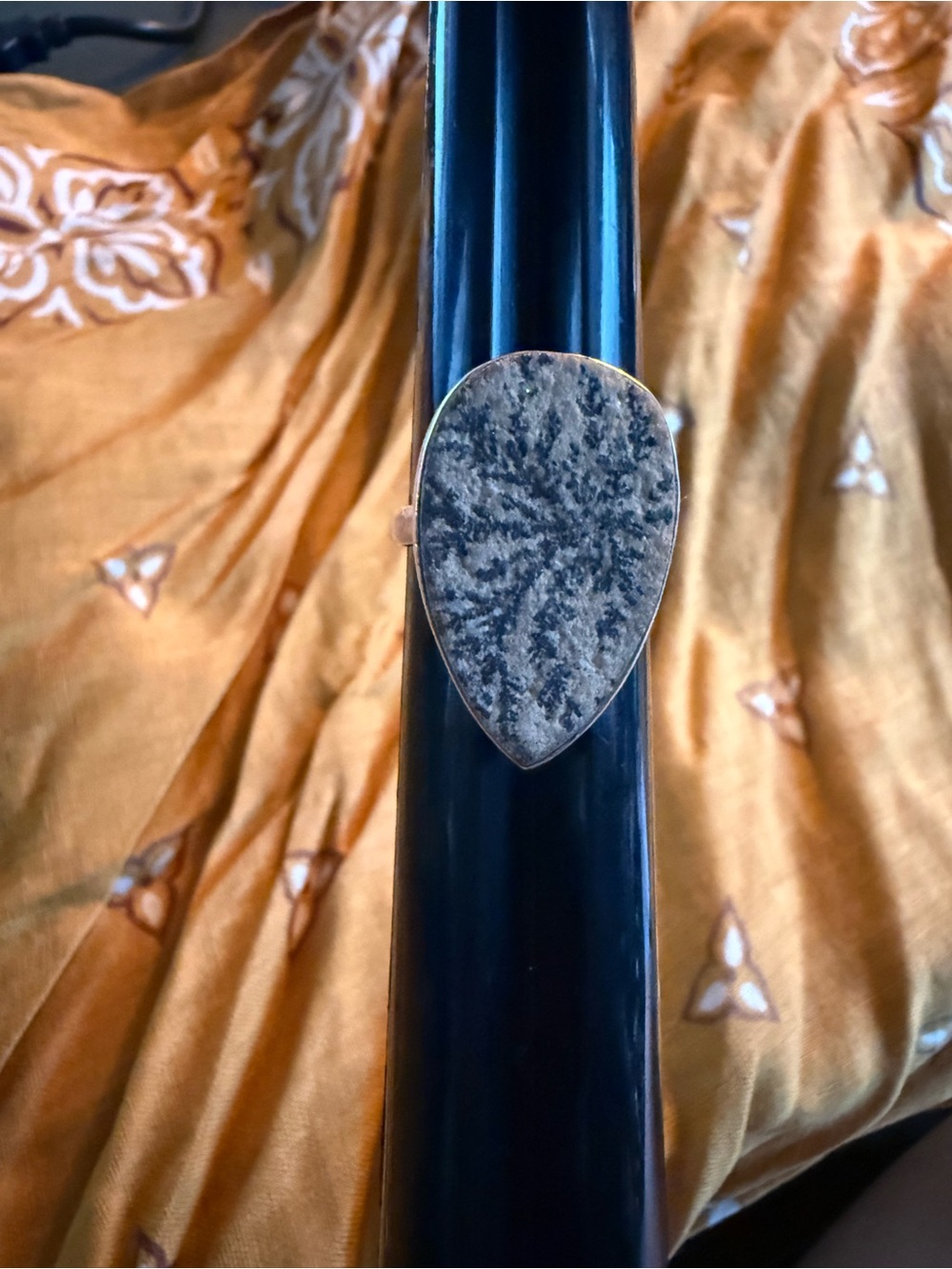 Psilomelane Dendrite Sterling Ring